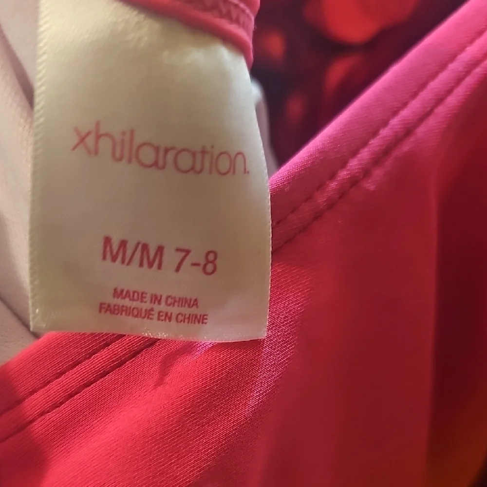 Xhilaration Vibrant Neon Floral Onw Piece Bathing Suit Size 7/8